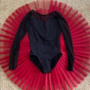 Mesh Ainslie Wear Black Long Sleeve Leotard